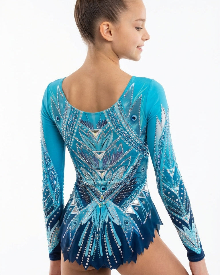 maillot de espaldas de maillot de Gimnasia Rítmica color azul 2026 de la marca vinkova