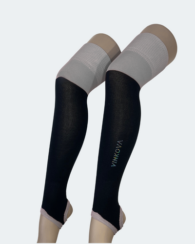 scaldamuscoli ginnastica ritmica vinkova nero e grigio
