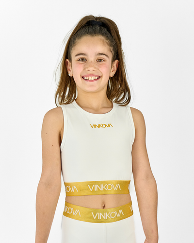 Top Bianco Vinkova con nastro