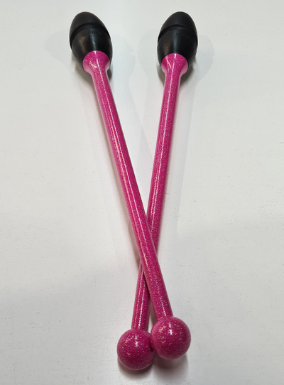 Clavette ritmica Dvillena & Vinkova fucsia brillante e nero incastrabili