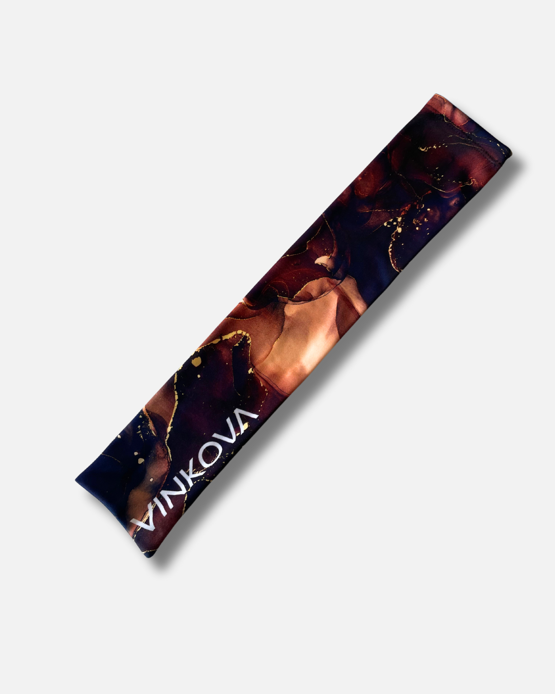 Custodia lunga per clavette Dark Vinkova, stampa nero e oro e logo.