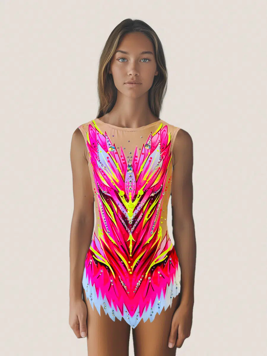 Roz – Maillot gimnasia rítmica TURBO FLUOR