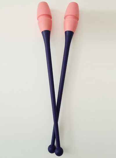Clavette per ginnastica ritmica incastrabili blu marino navy e celeste per allenamento e competizione.