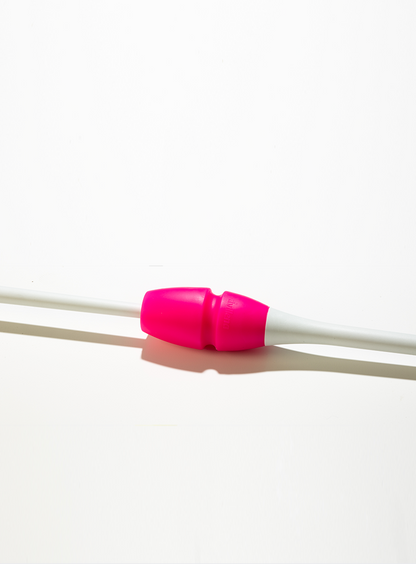 Mazas engarzables y homologadas FIG en blanco y rosa, aparato de alta calidad para gimnastas.