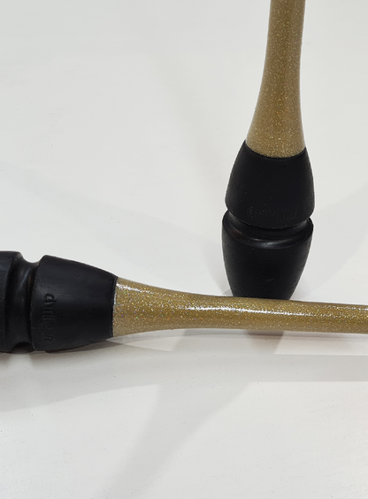 Mazas rítmica Dvillena & Vinkova dorado brillo y negro engarzables