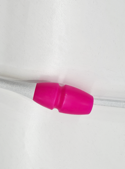 Clavette da competizione omologate FIG 45cm bianco glitter e fucsia.