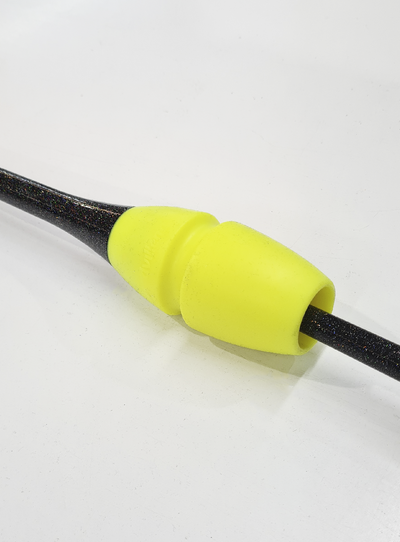 Clavette da competizione omologate FIG 45cm nero glitter e giallo.